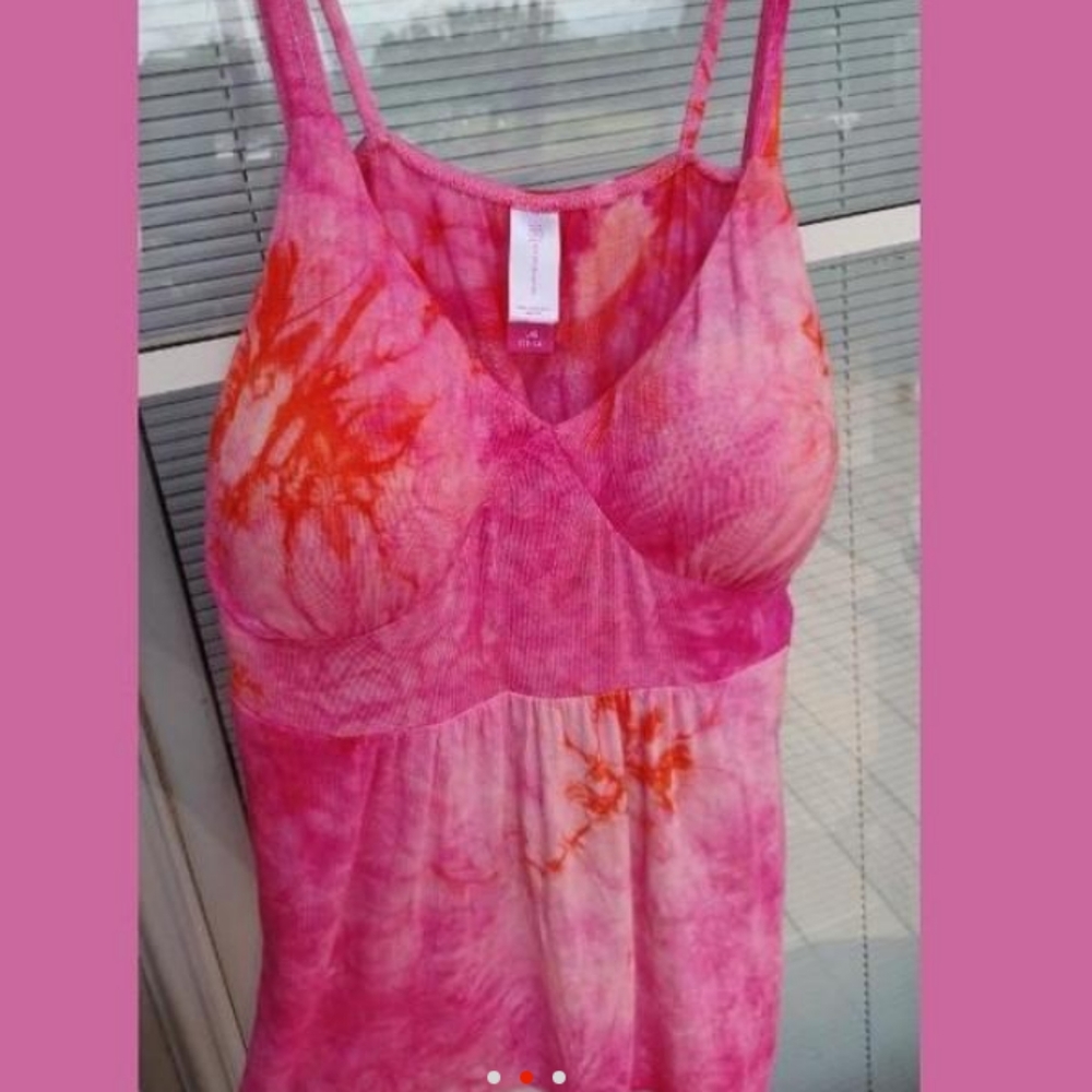 Tie dye padded bra baby doll tank top